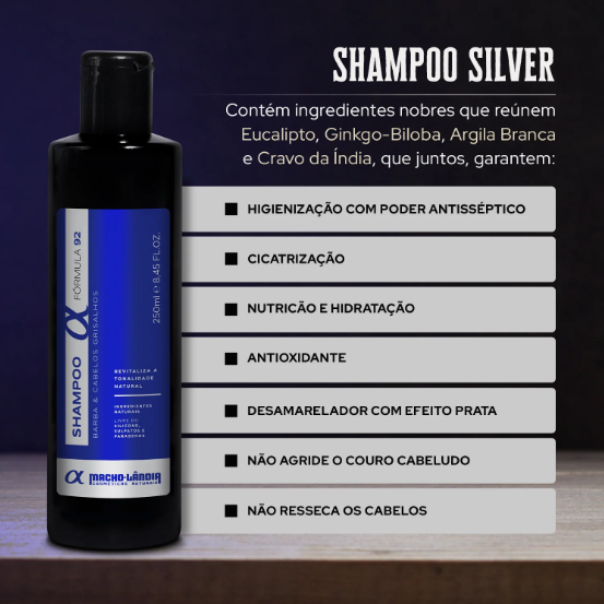 Shampoo para Cabelo e Barba Branca - 250ml